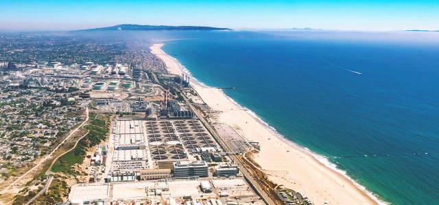 Oil Refinery on the Beach of El Segundo, Los Angeles, CA